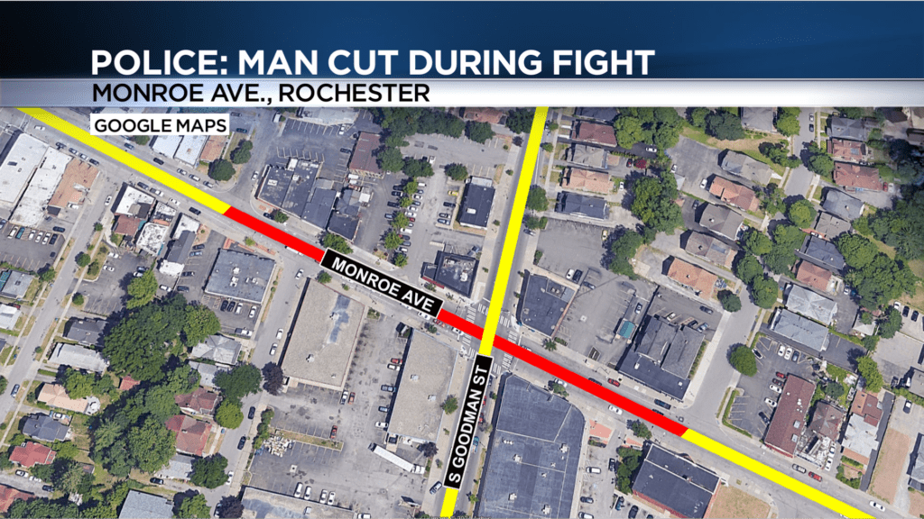 Man 48 Cut During Fight On Monroe Avenue In The City WHEC Com   Maps 2 1024x576 