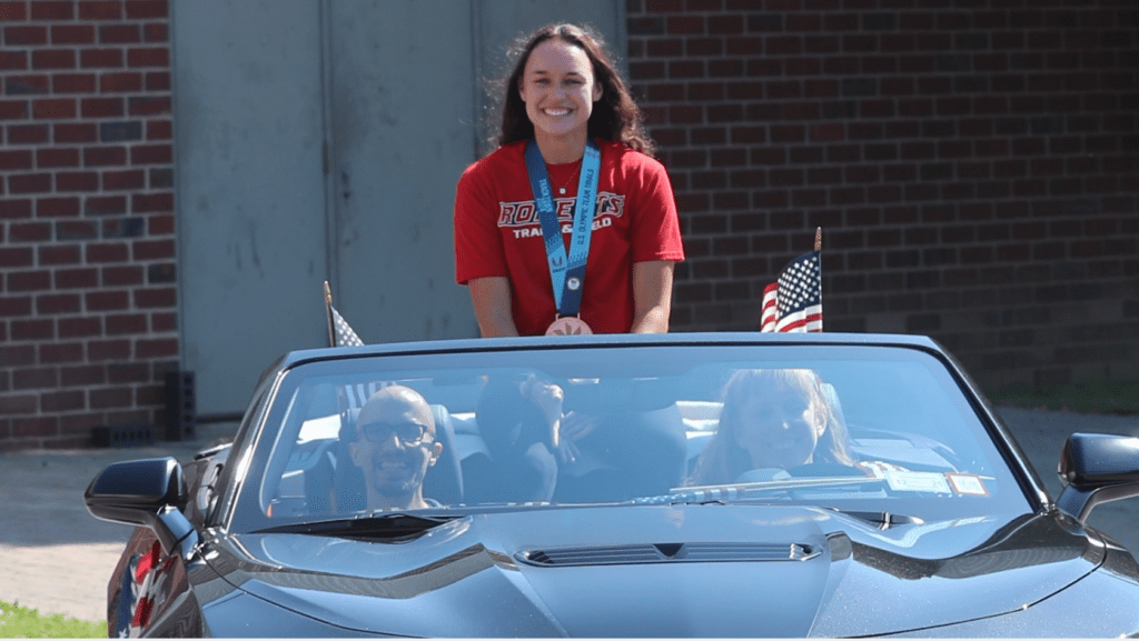 Olympic-bound pole vaulter returns to Roberts Wesleyan for parade ...